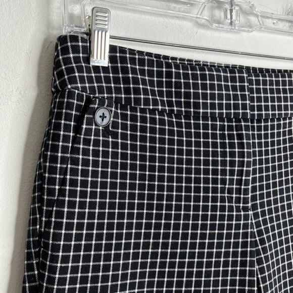Loft Women's Julie Fit Pants Size 0 Skinny Bi-Stretch Ankle Black & White Check - Picture 4 of 7